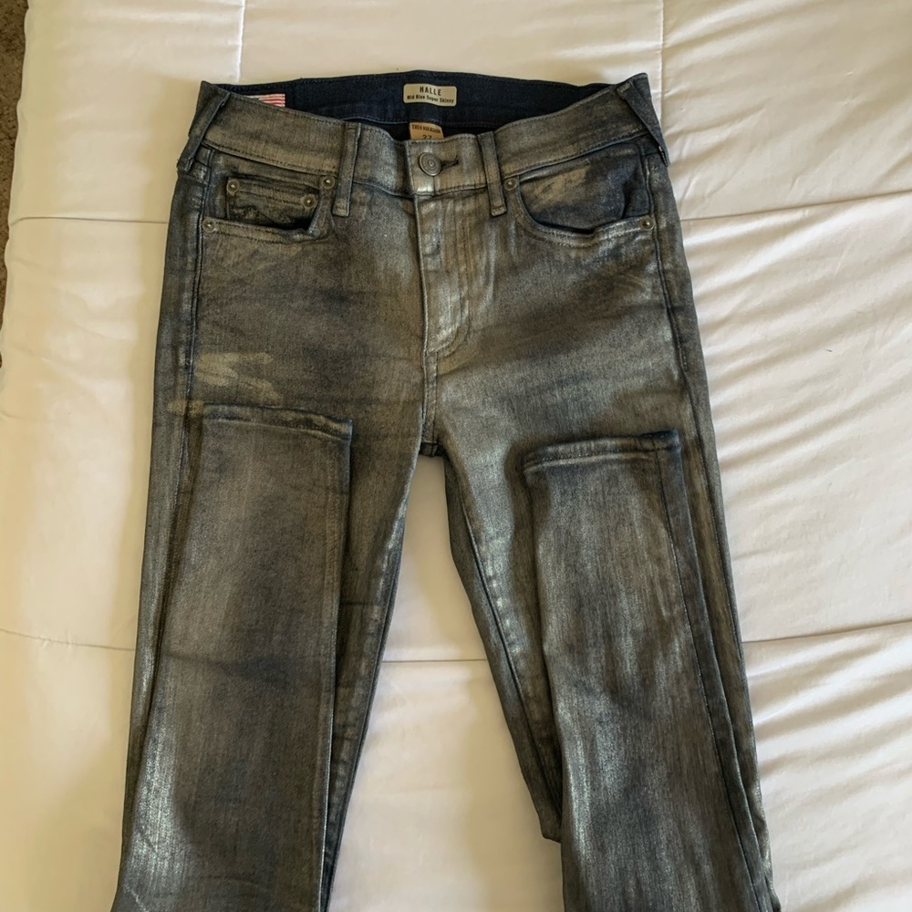 True Religion Halle mid rise coated denim